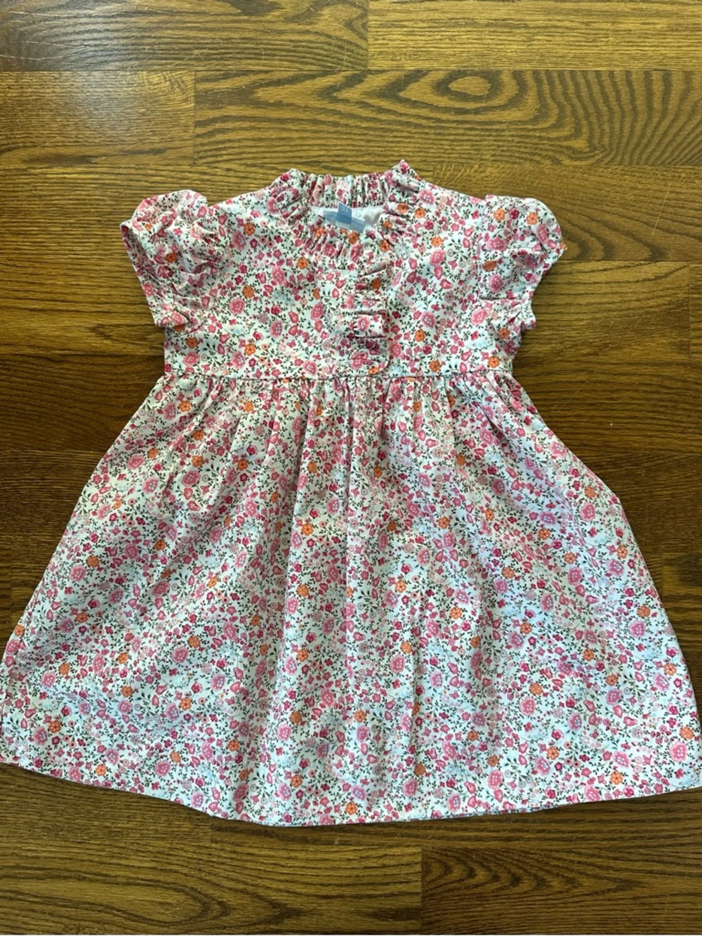 Little English Pink Floral Ruffle-Front Dress